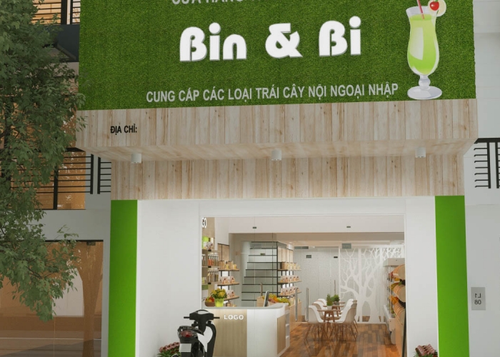 DỰ ÁN THIẾT KẾ CỬA HÀNG TRÁI CÂY CHỊ GIÀN – Q7